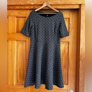 Lands' End Gray w/Black Polka Dot Dress MP/10-12P